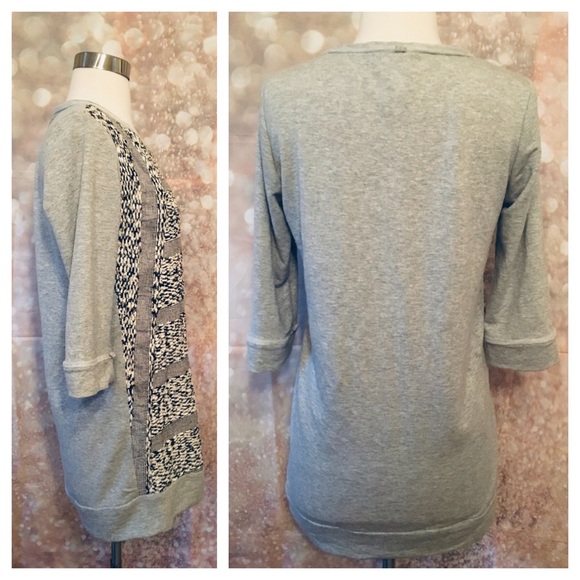 FREE WITH PURCHASE Anthropologie Dolan Left Coast Tweed Stripe Tee S - Picture 2 of 7